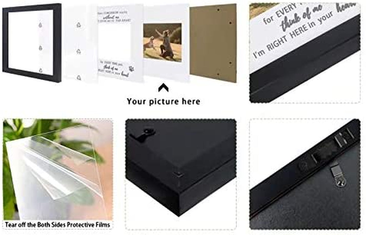 Pet Memorial Picture Frame, Sympathy Gift, Dog Cat Tribute,Black | Sympathy Loss Gift, Dog Cat Remembrance Keepsake Tribute