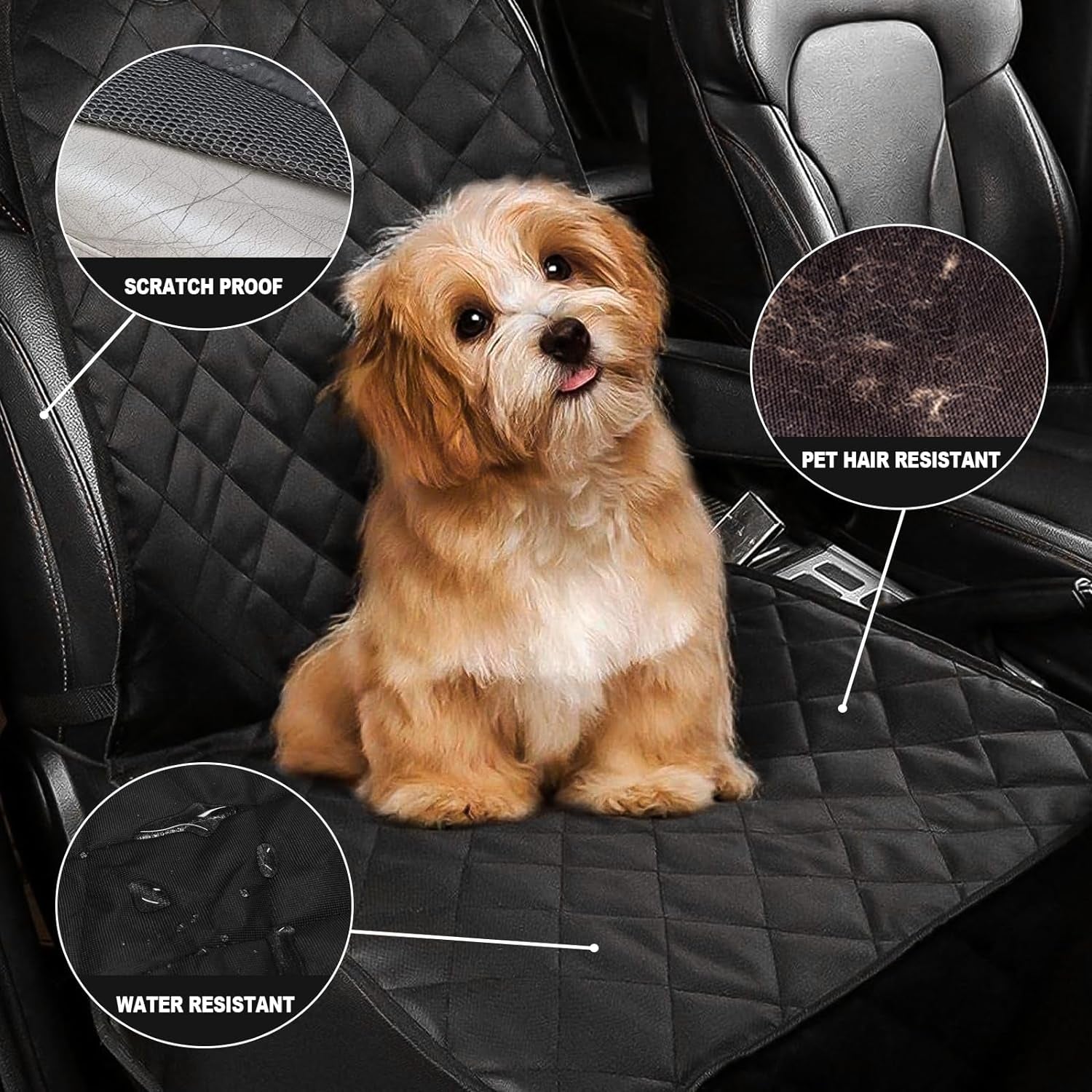 Dog Car Seat Cover for Cars Suvs Trucks, Thicked 600D Oxford Heavy Duty Waterproof Front Car Seat Covers for Dogs Durable Nonslip Padded Pet Car Seat Protector with Side Flaps, 2 Pack | Thicked 600D Oxford,Heavy Duty, Waterproof,Durable, Nonslip Padded Pet Car Seat Protector with Side Flaps