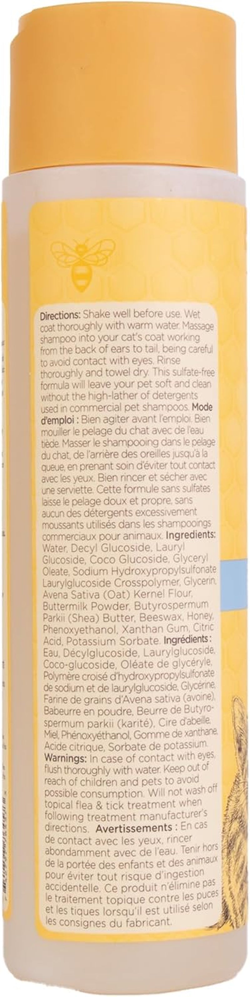 Burts Bees for Pets Tearless Kitten Shampoo with Buttermilk, 10 Fl Oz | 99% Natural Origin Formula for Sensitive, Itchy Skin; Ph-Balanced and Fragrance-Free for Kittens