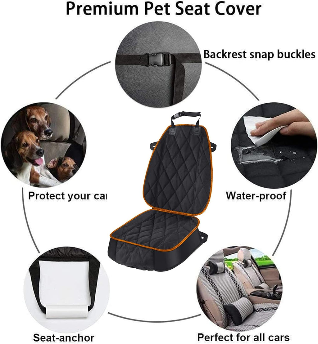 Dog Car Seat Cover for Cars Suvs Trucks, Thicked 600D Oxford Heavy Duty Waterproof Front Car Seat Covers for Dogs Durable Nonslip Padded Pet Car Seat Protector with Side Flaps, 2 Pack | Thicked 600D Oxford,Heavy Duty, Waterproof,Durable, Nonslip Padded Pet Car Seat Protector with Side Flaps