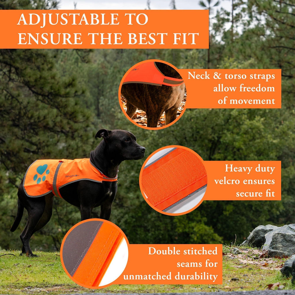 Reflective Dog Vest Hi-Vis L Size 35.75 in Chest X 26.75 in Neck Orange