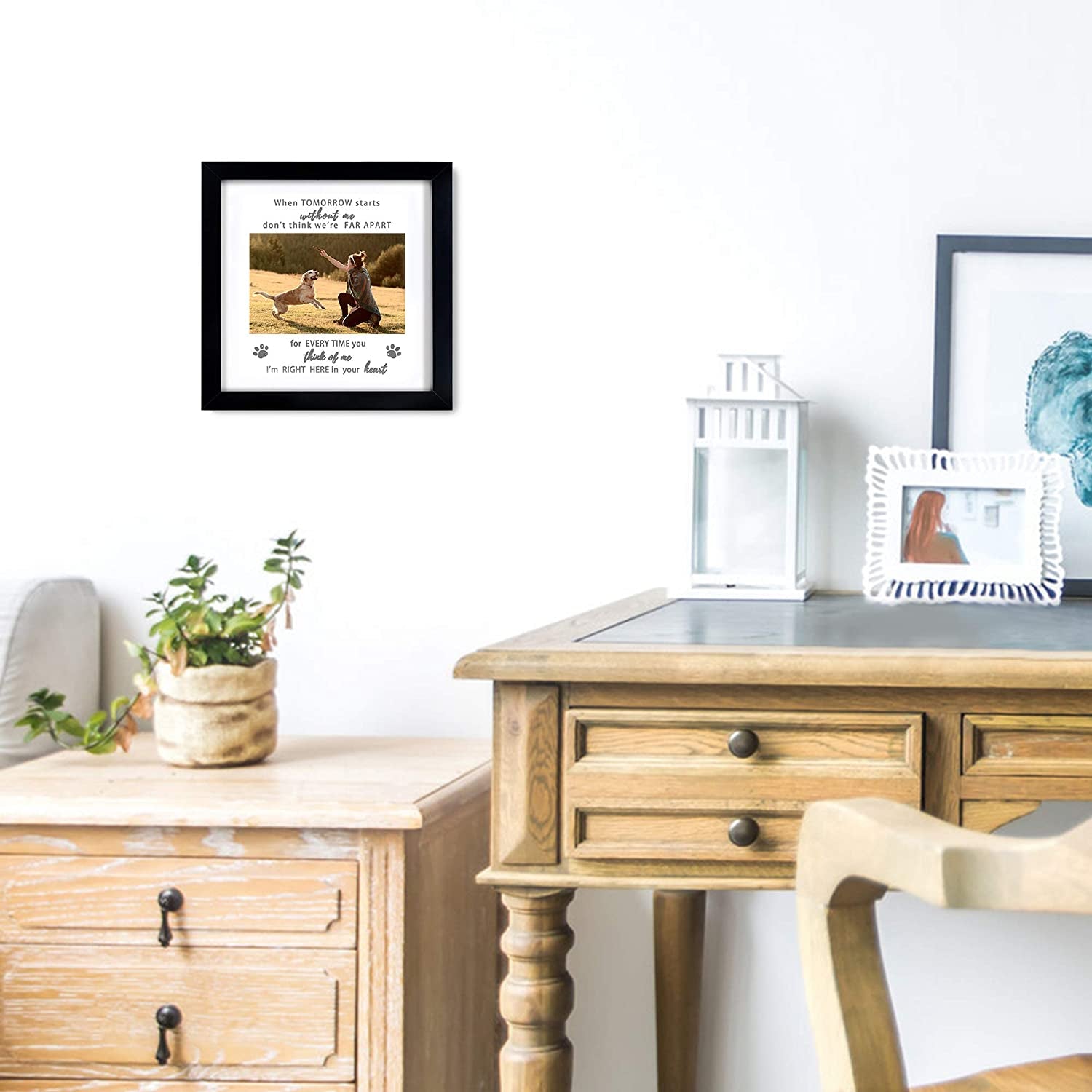 Pet Memorial Picture Frame, Sympathy Gift, Dog Cat Tribute,Black | Sympathy Loss Gift, Dog Cat Remembrance Keepsake Tribute