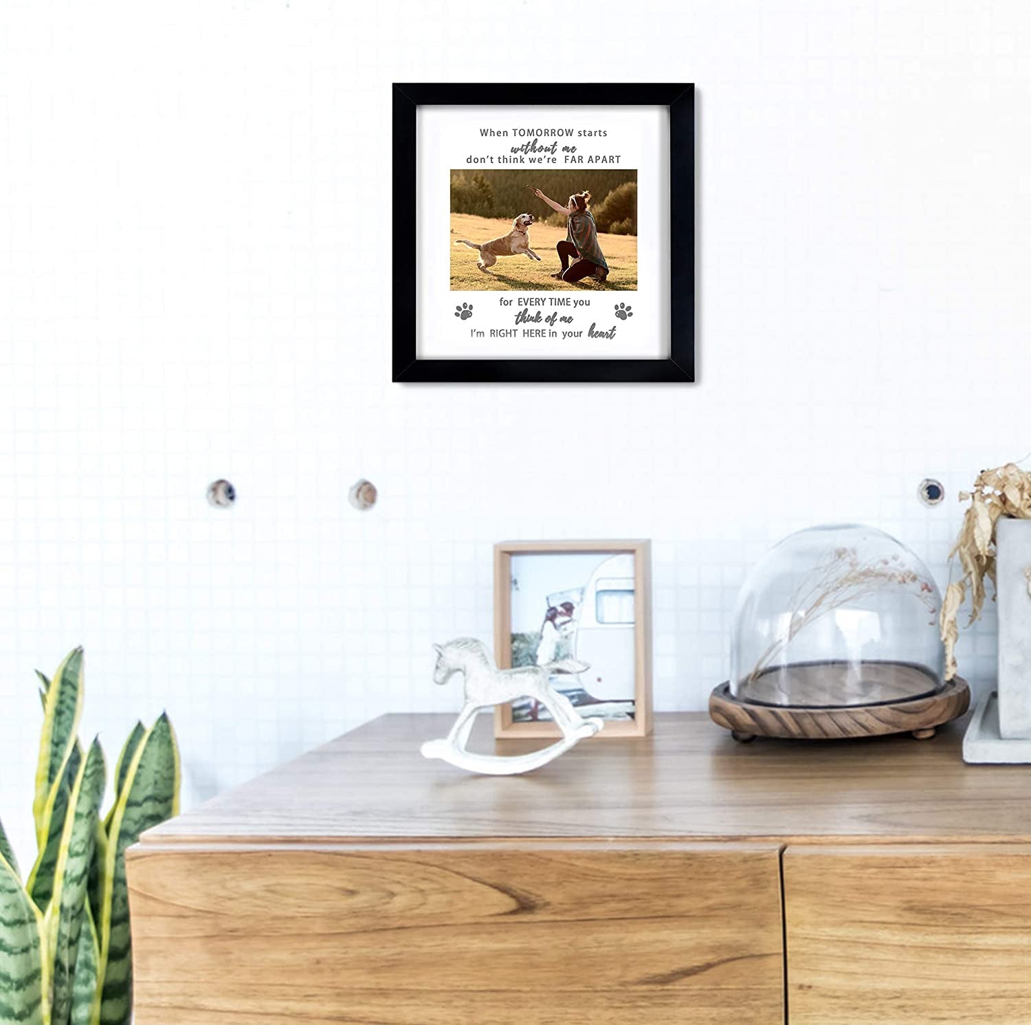 Pet Memorial Picture Frame, Sympathy Gift, Dog Cat Tribute,Black | Sympathy Loss Gift, Dog Cat Remembrance Keepsake Tribute