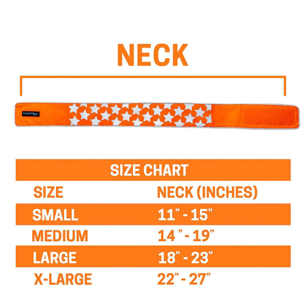 Reflective Dog Collar XL Size Adjustable Blaze Orange