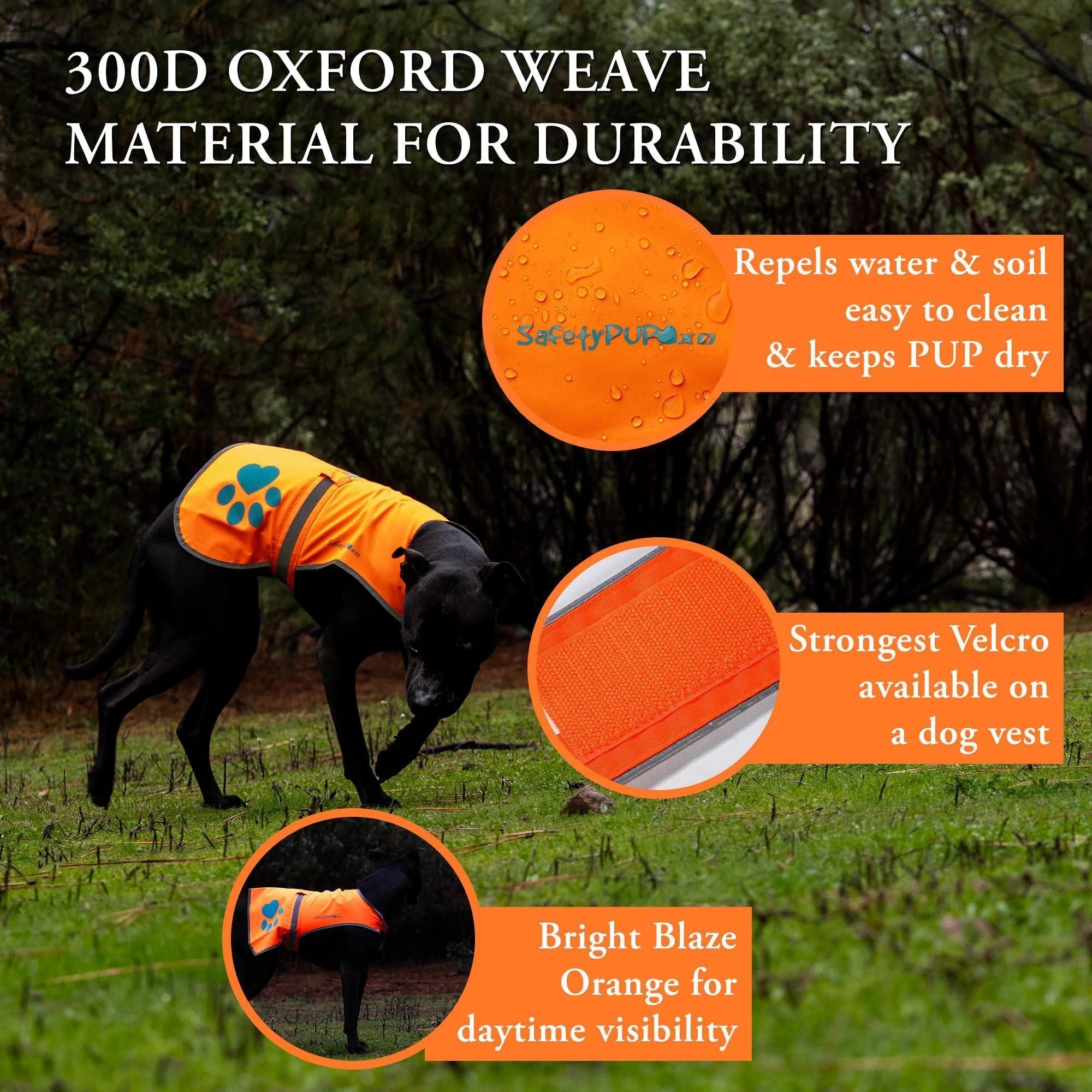 Reflective Dog Vest Hi-Vis XL Size 42 in Chest X 21.75 in Neck Orange